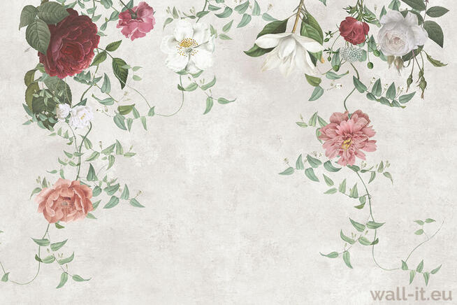 Fototapeta kwiaty Beżowe Tło tynk Beton do sypialni