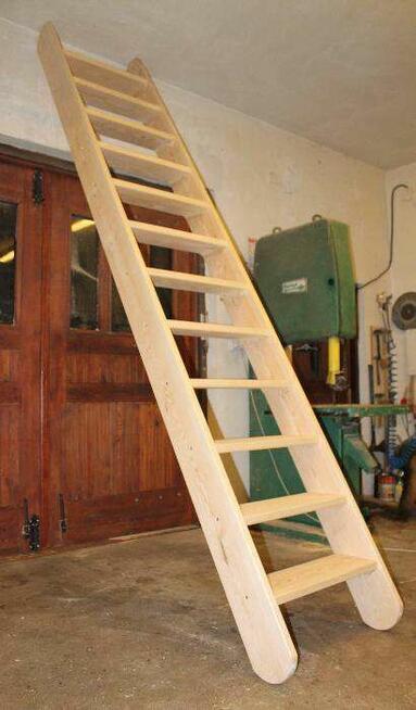 SCHODY DREWNO JEDNOBIEGOWE REGULOWANE SOSNA BARIERKA 330x90