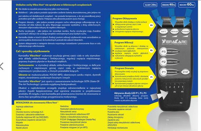 Kamizelka drenażowa Vibra Vest mobilna do rehabilitacji XL