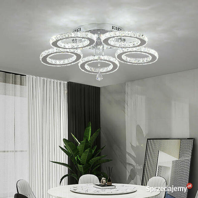 Lampa Kryształowa LED 5 Kloszowa Światło Zimne Białe 6000K