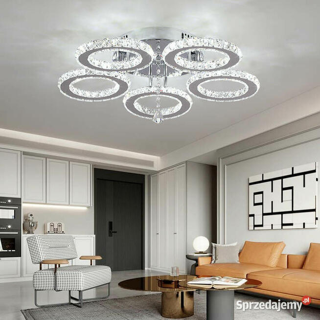 Lampa Kryształowa LED 5 Kloszowa Światło Zimne Białe 6000K