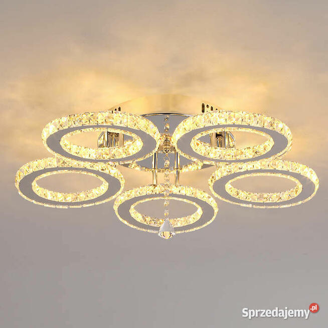 Lampa Kryształowa LED 5 Kloszowa Światło Ciepłe Żółte 3000K