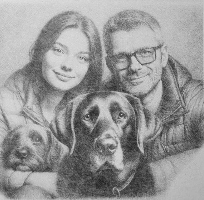 Portret świetny prezent na dzień babci i dziadka, walentynki