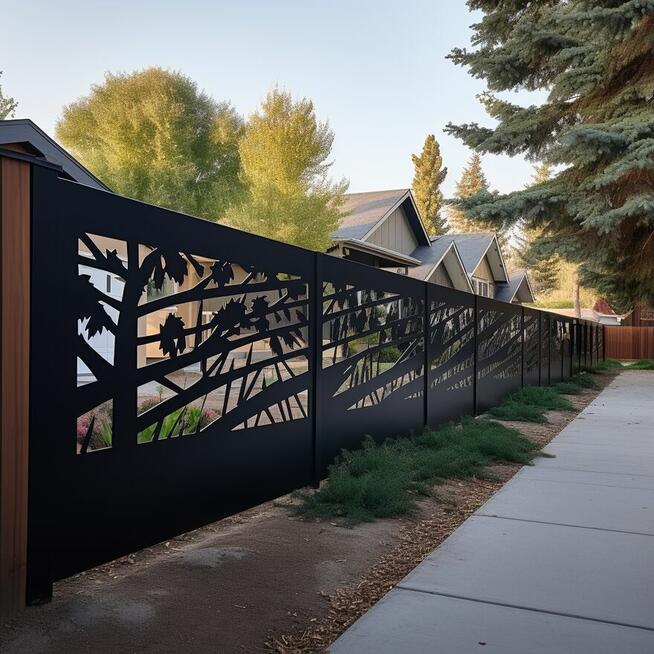 Nowoczesne ogrodzenia metalowe CNC- bramy skrzydłowe - bramy