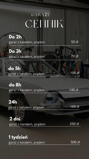 Garaż na godziny Olsztyn Warsztat Kanał Siła Narzędzia