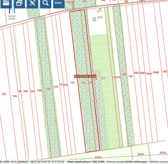 Działka rolna Nadolna gm. Dmosin,