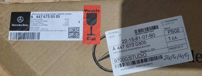 Szyba mercedes benz furgon przednia lew trójkąt