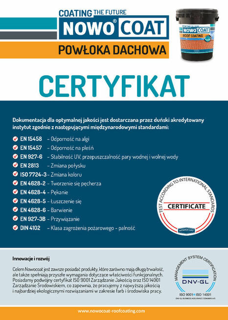 Farba NowoCoat do dachówek betonowych opk/20ltr Sezon 2025