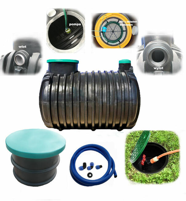 ZBIORNIK NA WODĘ DESZCZOWĄ 4000L ZESTAW Z POMPĄ AUTO