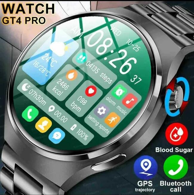 Smart Watch 4 Pro AMOLED HD Screen BT GPS NFC zegarek