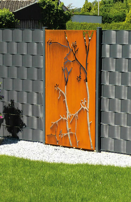 Nowoczesne ogrodzenie CORTEN- dekoracje ogrodowe-balustrady