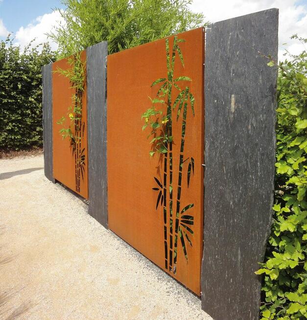 Nowoczesne ogrodzenie CORTEN- dekoracje ogrodowe-balustrady