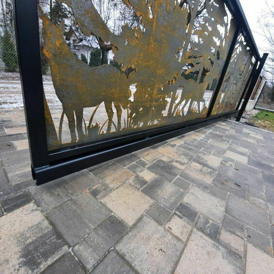 Nowoczesne ogrodzenie CORTEN- dekoracje ogrodowe-balustrady