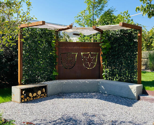 Nowoczesne ogrodzenie CORTEN- dekoracje ogrodowe-balustrady