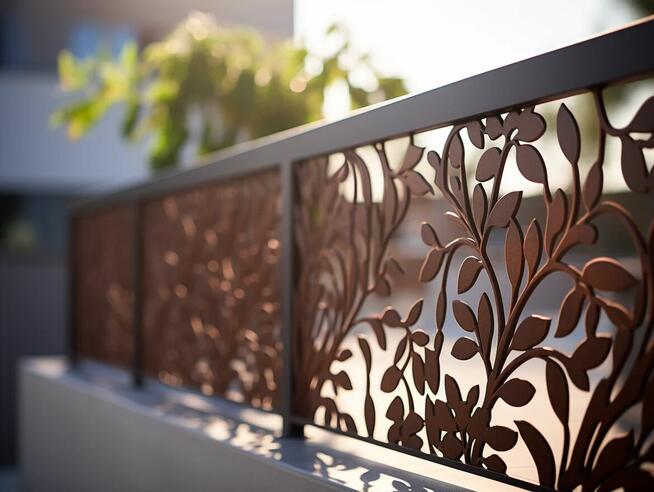 Nowoczesne ogrodzenie CORTEN- dekoracje ogrodowe-balustrady