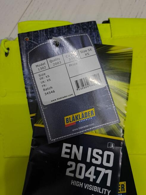 XS BLAKLADER 1302 Spodnie przeciwdeszczowe robocze odblaski