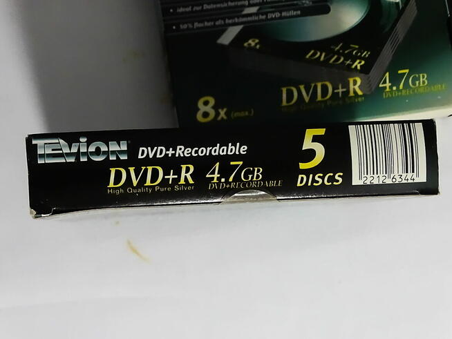 Płyty DVD+R TEVION 4,7 GB + twarde okładki 5-cio Pack
