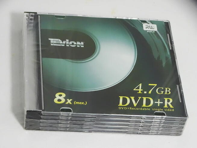 Płyty DVD+R TEVION 4,7 GB + twarde okładki 5-cio Pack