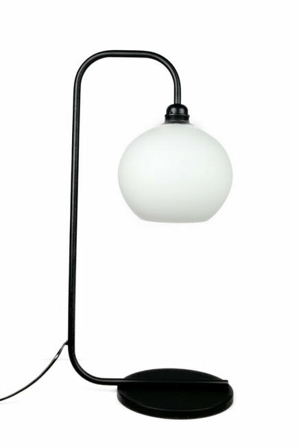 Lampa biurkowa BOLLESTAD biała kula szkło nowoczesny
