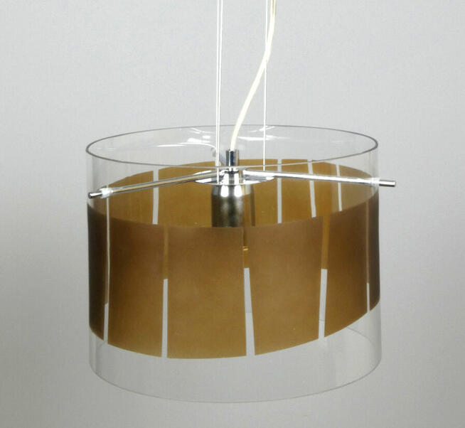 Lampa wisząca AMUNDEBO design szkło z brązowym pasem