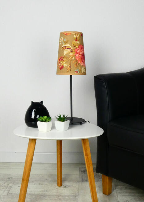Lampa biurkowa RESELE klasyczny w kwiaty róże
