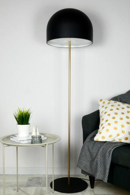 Lampa podłogowa GUSTAVS złoty czarny nowoczesny glamour