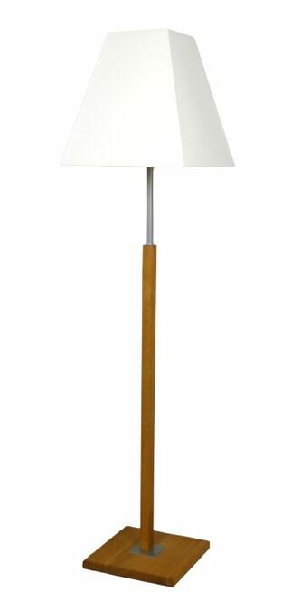 Lampa podłogowa MAGESTAD skandynawski drewno biały abażur