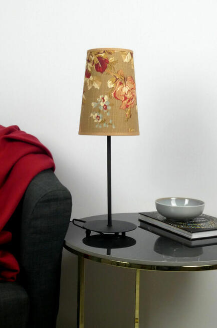 Lampa biurkowa RESELE klasyczny w kwiaty róże