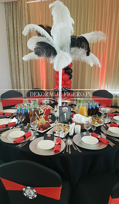 Dekoracje imprezowe urodzinowe w stylu Casino