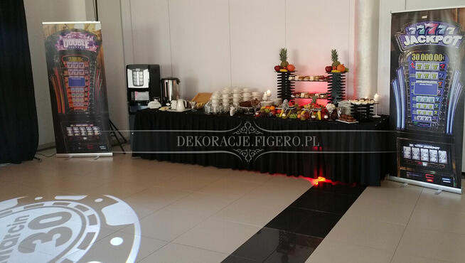 Dekoracje imprezowe urodzinowe w stylu Casino