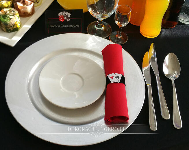 Dekoracje imprezowe urodzinowe w stylu Casino