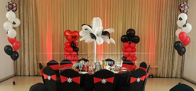 Dekoracje imprezowe urodzinowe w stylu Casino