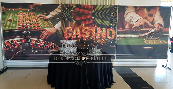 Dekoracje imprezowe urodzinowe w stylu Casino
