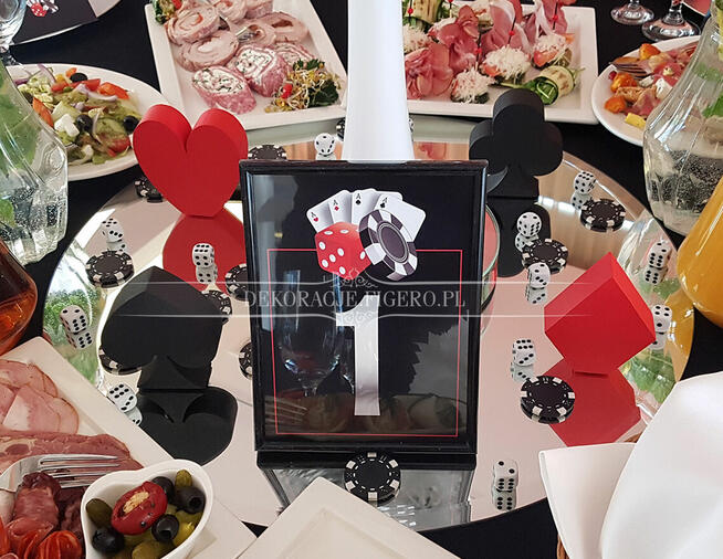 Dekoracje imprezowe urodzinowe w stylu Casino