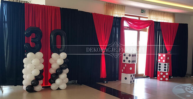 Dekoracje imprezowe urodzinowe w stylu Casino