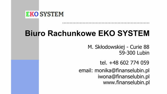 Biuro Rachunkowe Lubin Kadry Eko System