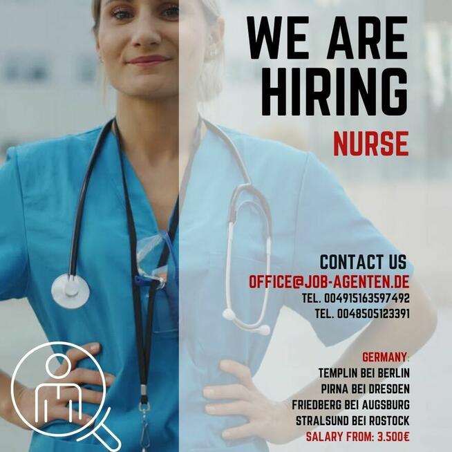 Pielęgniarko nowe oferty pracy w Niemczech aplikuj