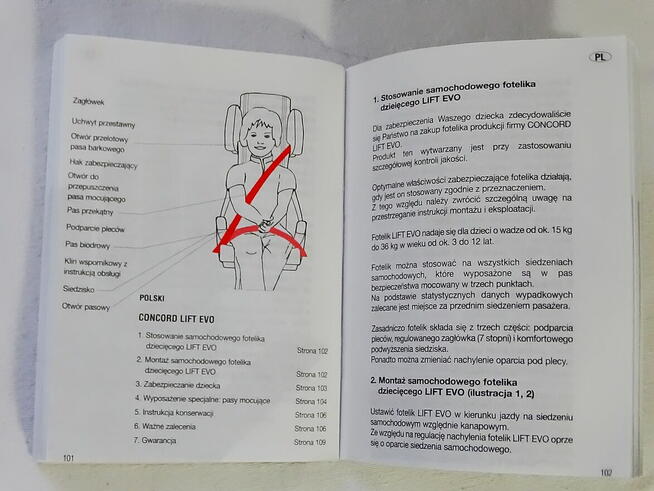 Fotelik dziecięcy samochodowy Concord X-Line 15-36 Kg