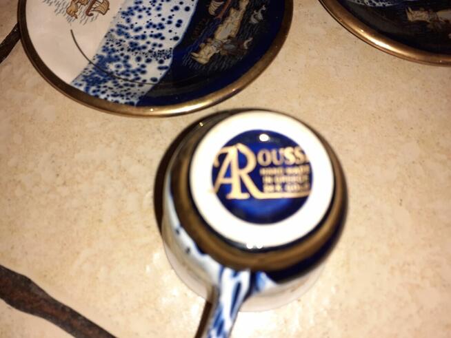 Filiżanki z Grecji wyspa Kreta powlekane 24k złotem