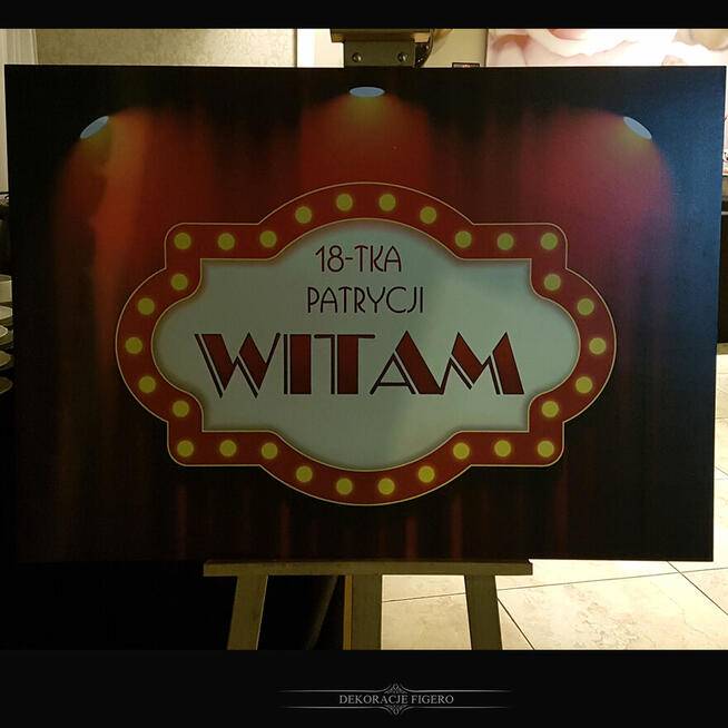 Dekoracje event, urodzinowe, 18-stka w stylu Broadway