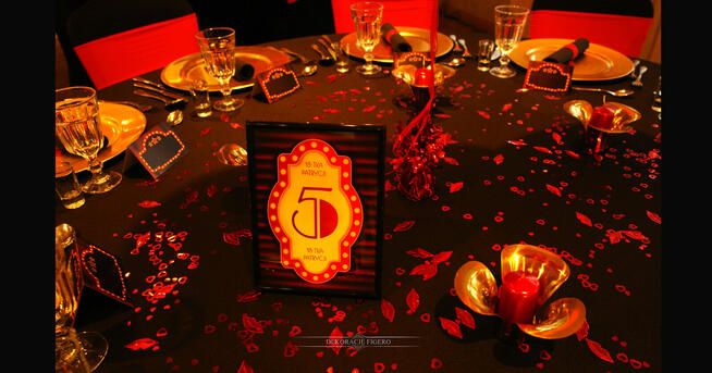 Dekoracje event, urodzinowe, 18-stka w stylu Broadway