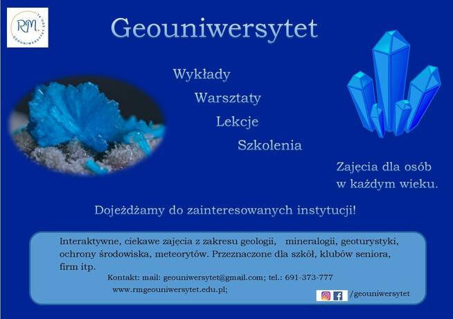 Wykłady, warsztaty, szkolenia - minerały, skały, meteoryty,