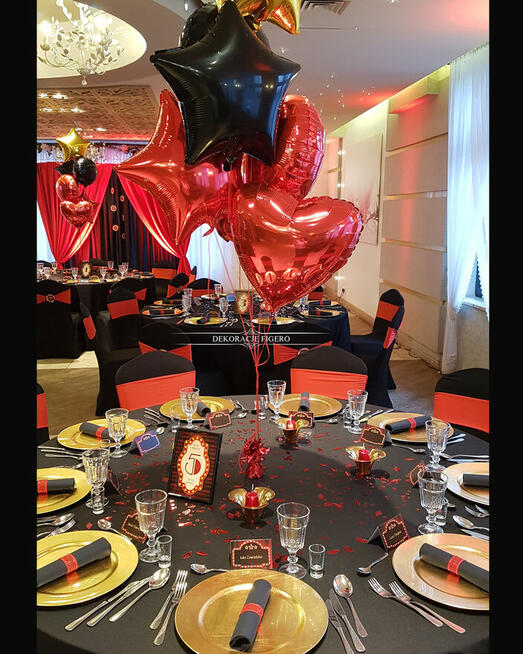 Dekoracje event, urodzinowe, 18-stka w stylu Broadway