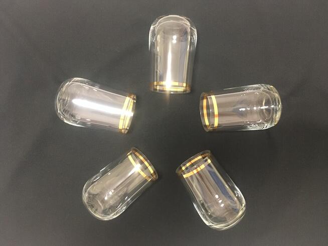 PRL stare szklanki złoty pasek