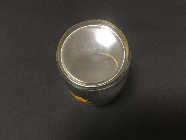 PRL stara szklanka Żółty liść