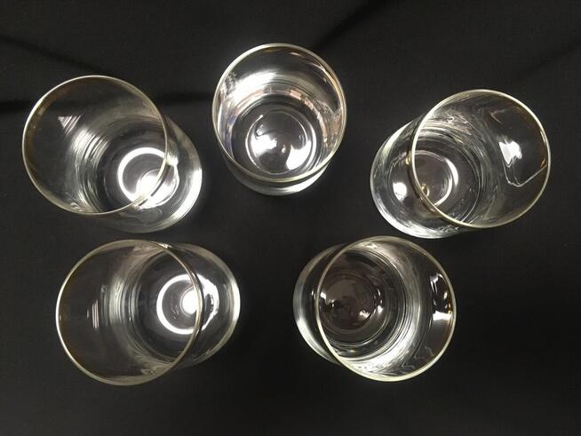 PRL stare szklanki złoty pasek