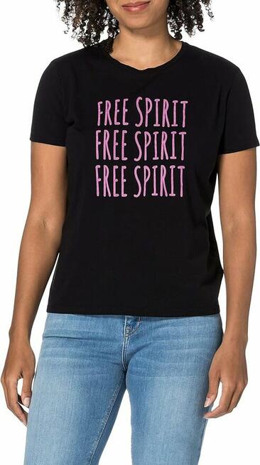 XL Tshirt LTB damska koszulka bawełniana z napisami czarna