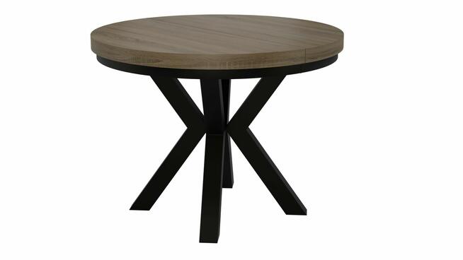 STÓŁ OKRĄGŁY ROZKŁADANY METAL LOFT SALON KUCHNIA POKÓJ NOGA X