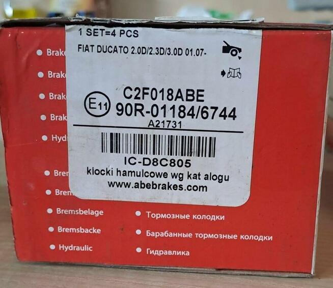 Komplet klocków hamulcowych do Fiata Ducato