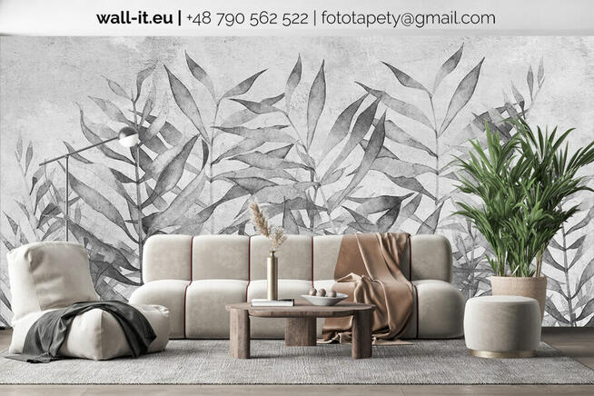 Delikatna fototapeta do salonu Tapeta do sypialni liście